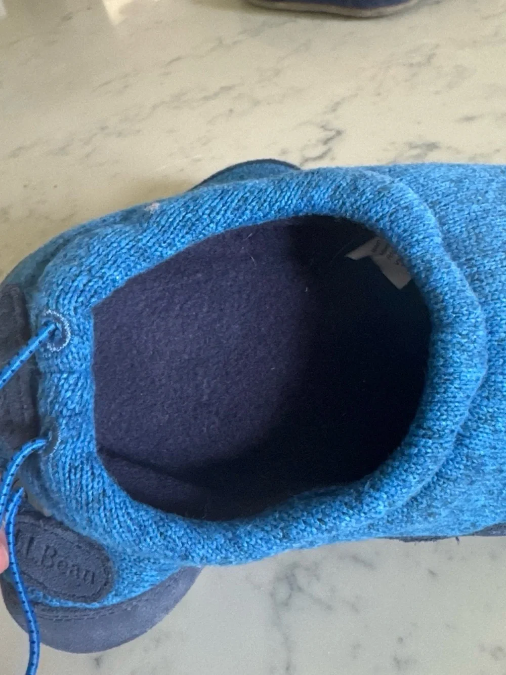 L.L. Bean Blue Kids Shark Slip-On slippers
